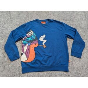 Slowbucks Pullover Mens 3XL Sweatshirt Blue Crew Neck Long Sleeve Chief‎ Snail
